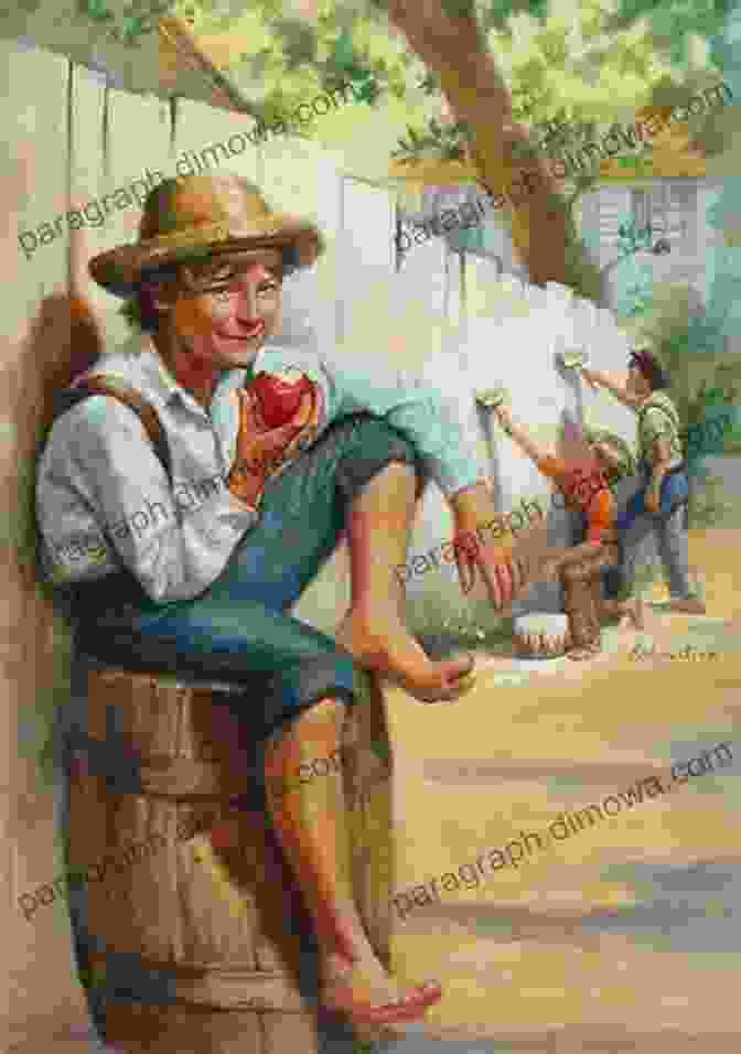 Tom Sawyer And Huck Finn Painting A Fence The Adventures Of Tom Sawyer